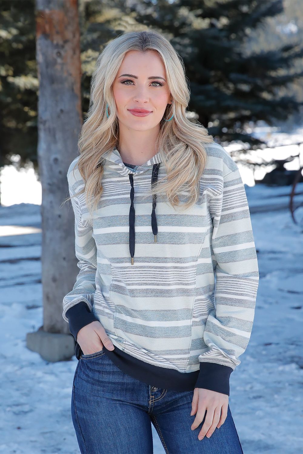 CRUEL DENIM STRIPED HOODIE