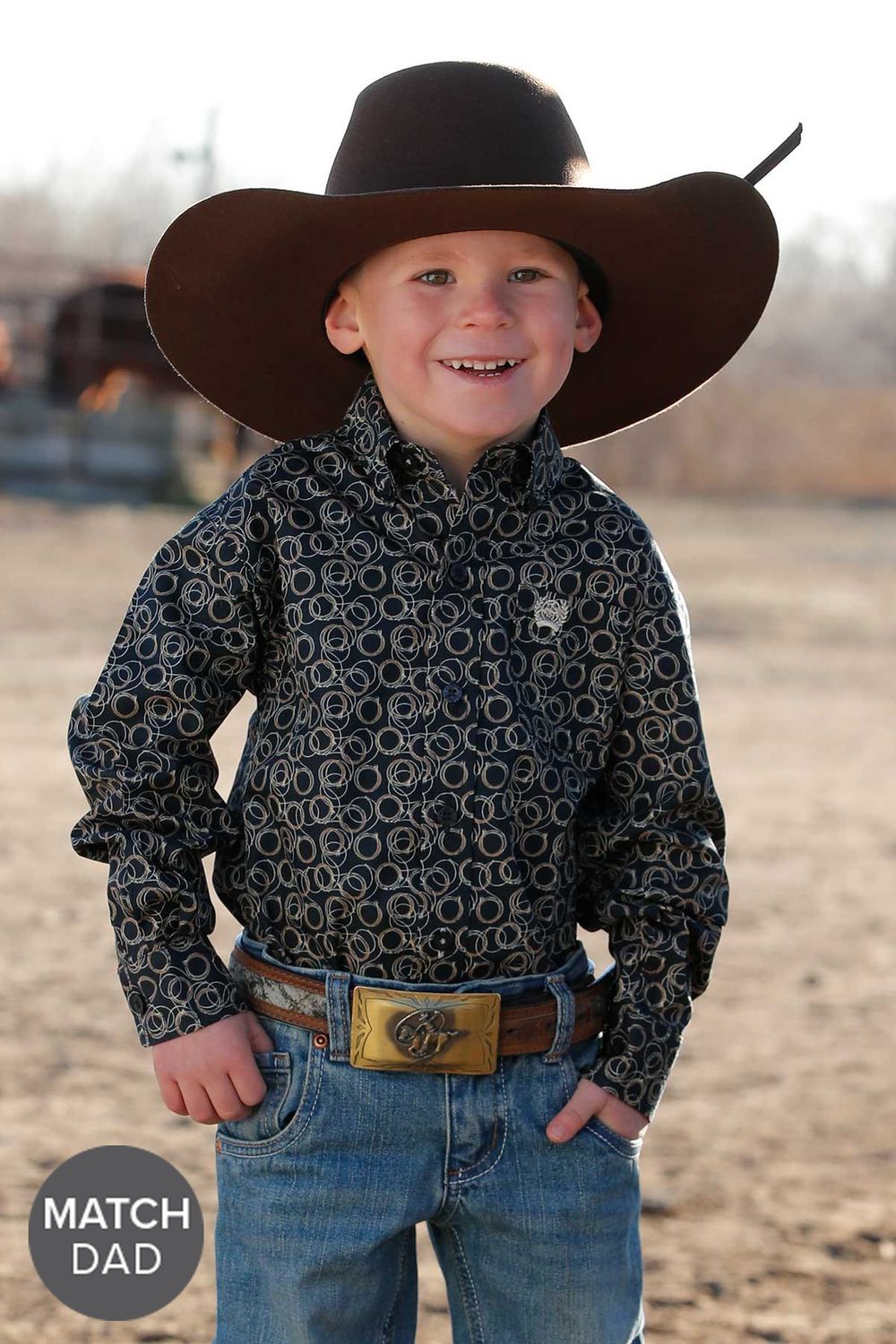 CINCH TODDLER ROPE PRINT BUTTON DOWN WESTERN SHIRT