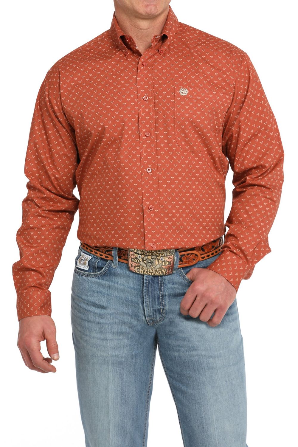 CINCH STEER BUTTON DOWN WESTERN SHIRT