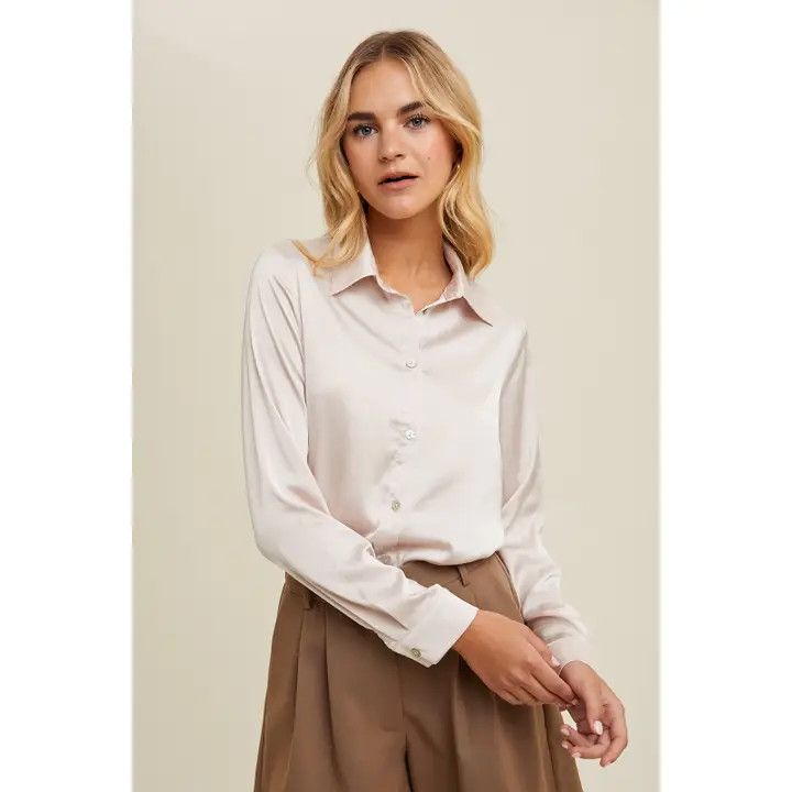 SATIN BUTTON-UP SHIRT THONG BODY SUIT