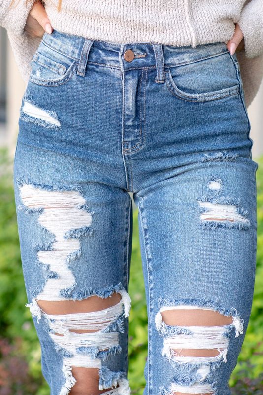 FLYING MONKEY CONGRATULATIONS HIGH RISE ANKLE STRAIGHT JEAN