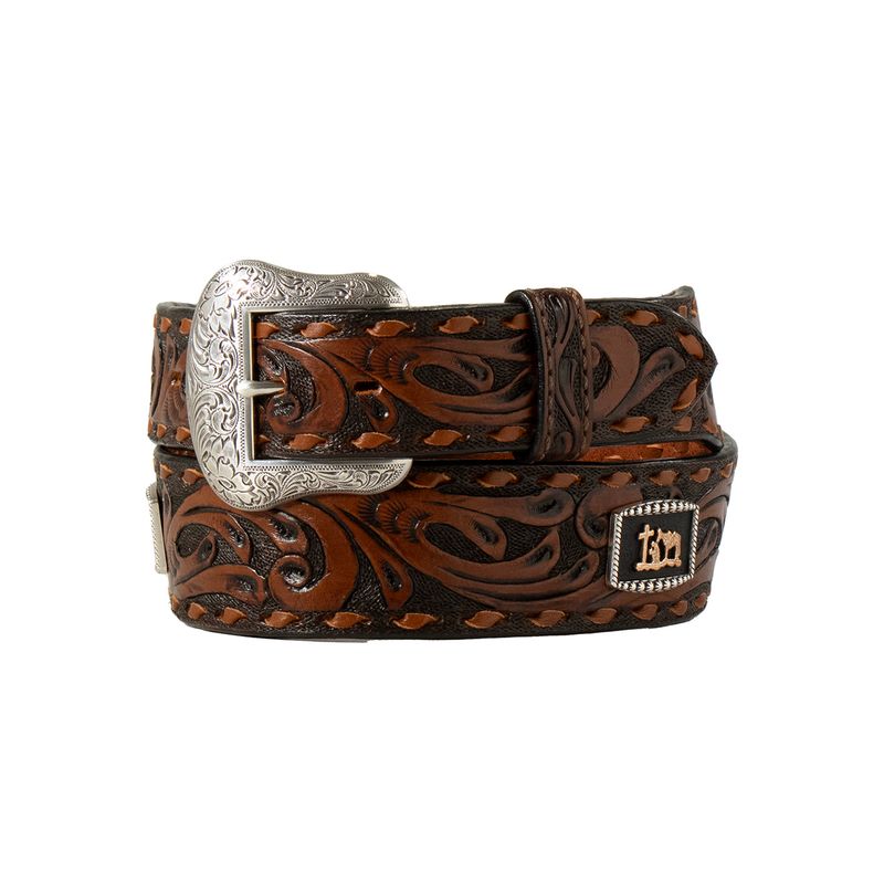 3D COWBOY PRAYER TOOLED BELT
