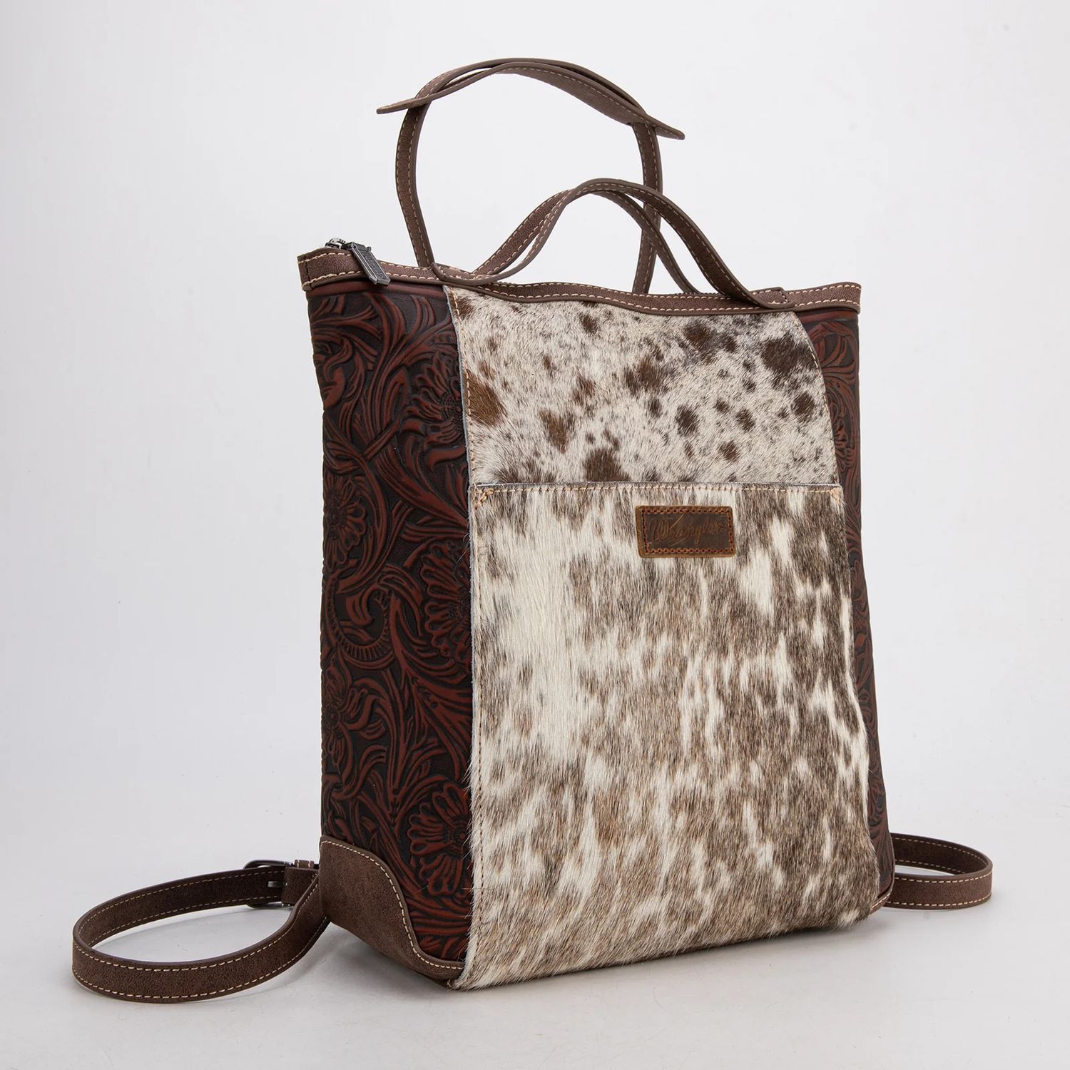 WRANGLER HAIR-ON FLORAL TOOLED BACKPACK/CROSSBODY
