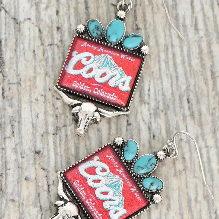 LONGHORN COORS WATER EARRINGS