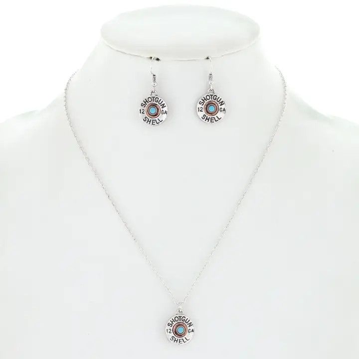SHOTGUN SHELL PENDANT NECKLACE SET
