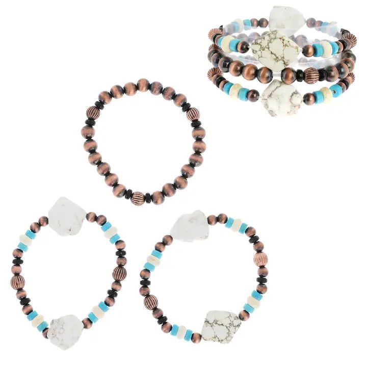 NAVAJO PEARL BEADED BRACELET SET