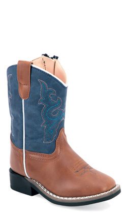 OLD WEST TODDLER SQUARE ZIP LEATHERETTE BOOT