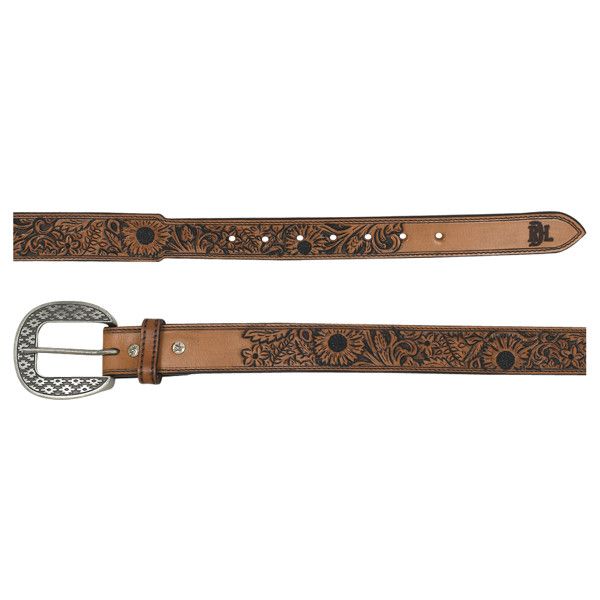 RED DIRT HAT CO. FLORAL EMBOSSED TAN BELT