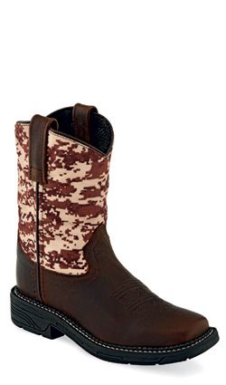 OLD WEST BROAD SQUARE TOE WESTERN BOOT
