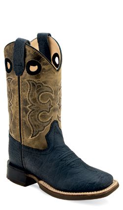 OLD WEST LEATHER WELT BLACK WESTERN BOOT