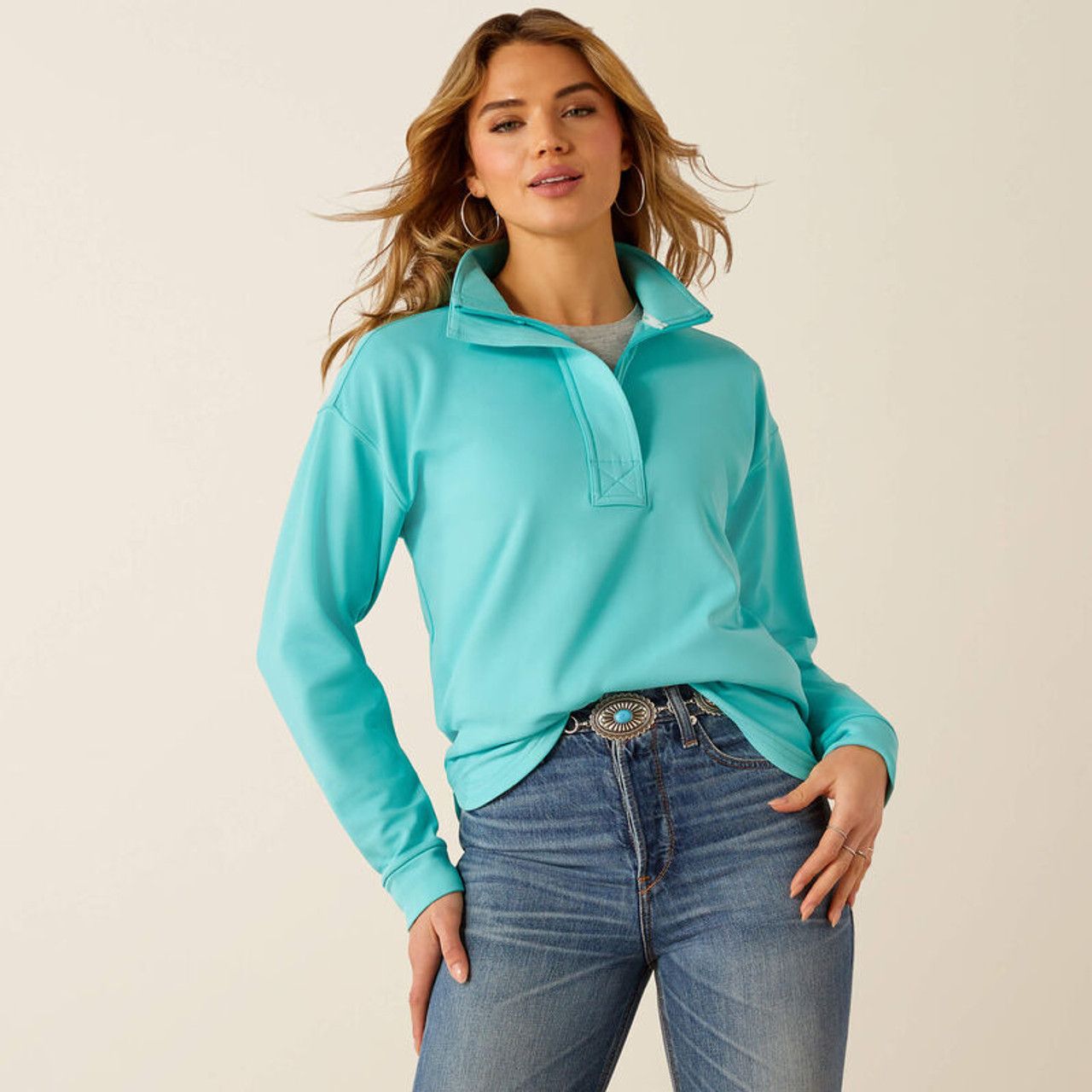 ARIAT BREEZE LOGO 1/2 ZIP SWEATSHIRT