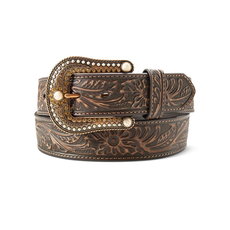 ARIAT FLORAL EMBOSSED BELT