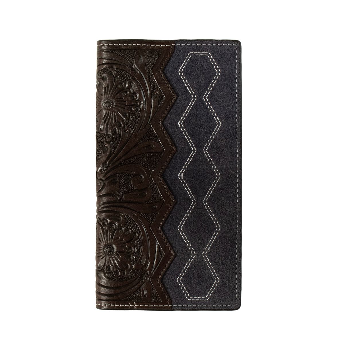 3D HAND TOOLED ROUGHOUT RODEO WALLET