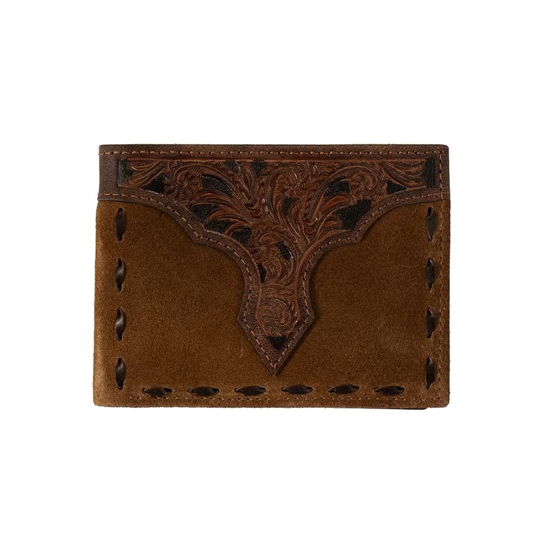 NOCONA ROUGHOUT BUCK LACE BIFOLD WALLET
