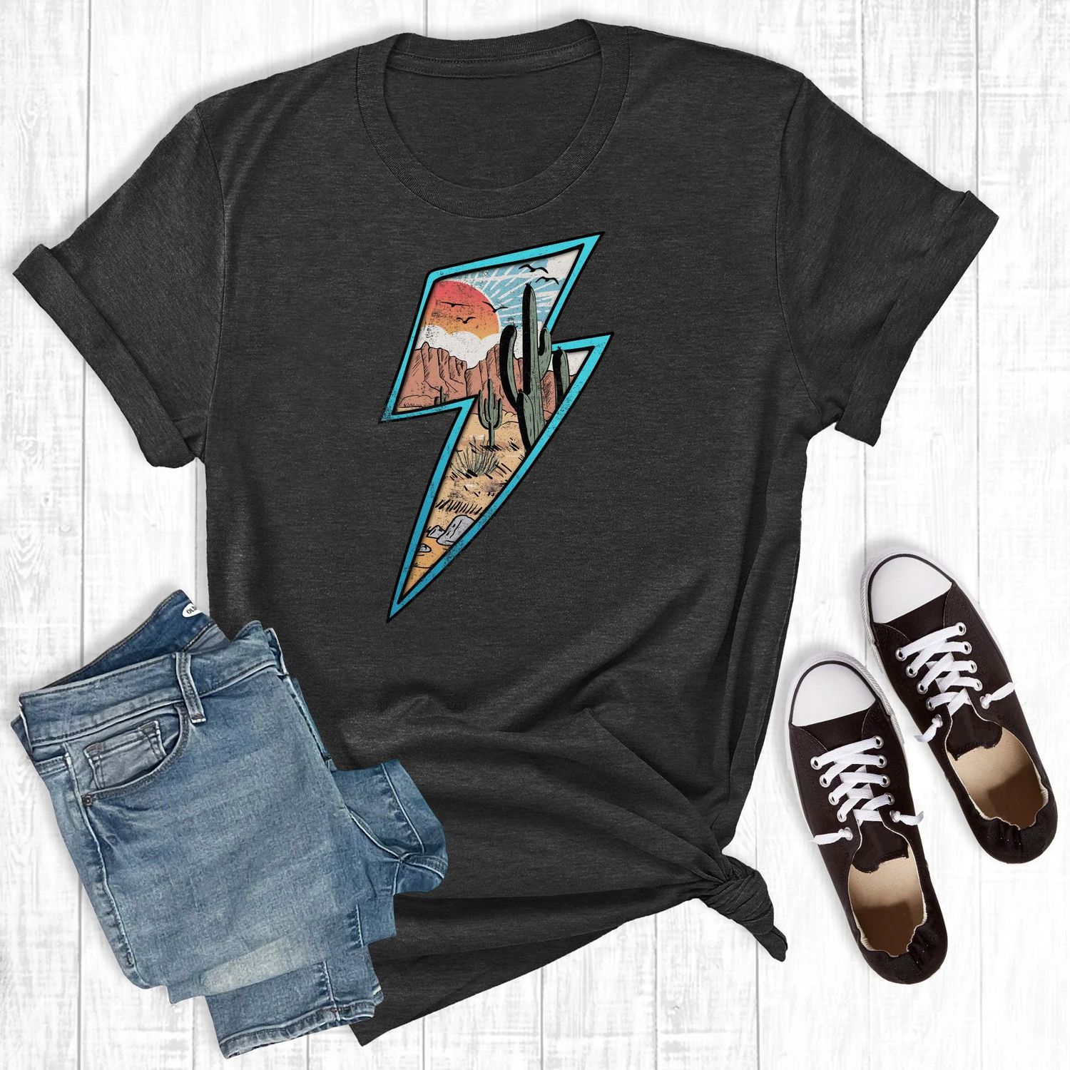 WESTERN DESERT LIGHTNING BOLT T-SHIRT