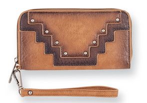 JUSTIN OLD SILVER STUDS WALLET WITH WRISTLET