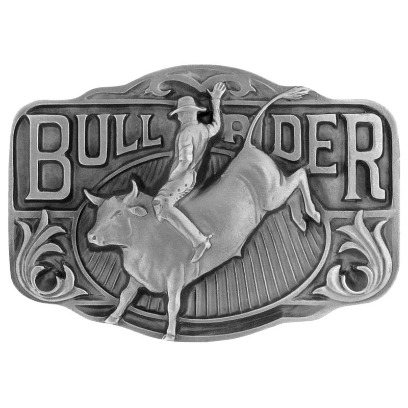 BULLRIDER SOLID METAL CAST BELT BUCKLE