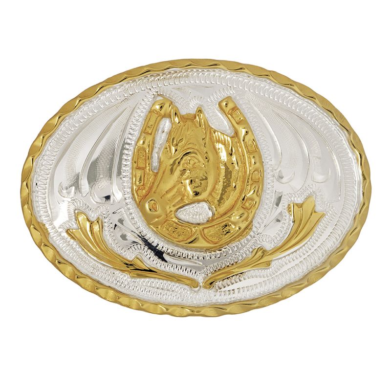HORSEHEAD GERMAN SILVER BELT BUCKLE