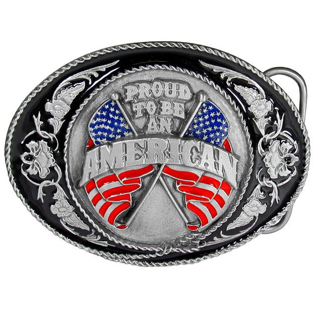 PROUD TO BE AN AMERICAN BELT BUCKLE