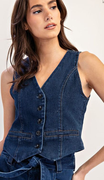 DENIM BUTTON DOWN VEST