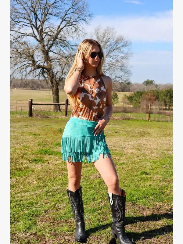 HOLY COW SUEDE FRINGE SHORTS