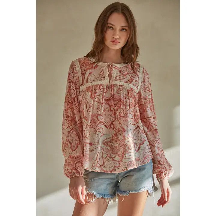 GROOVY LOVE WOVEN TOP