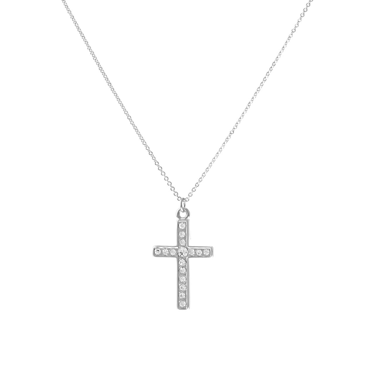 SIMPLE CZ CROSS NECKLACE