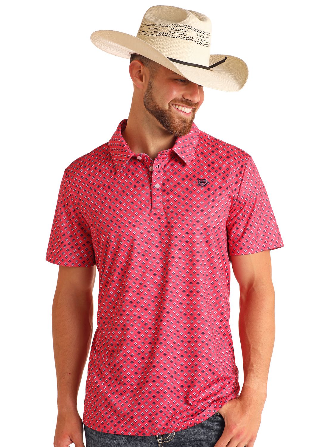 ROCK &amp; ROLL GEO PRINTED POLO