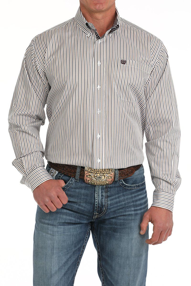 CINCH STRIPED BUTTON DOWN WESTERN SHIRT