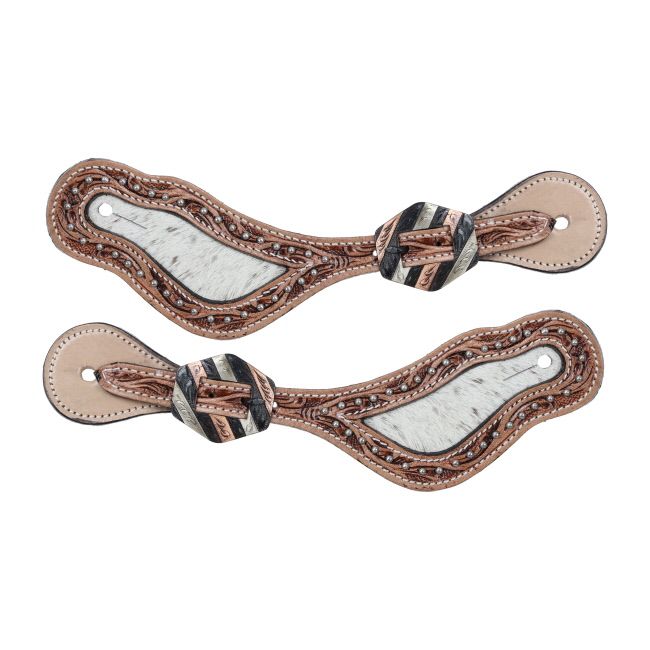 SHOWMAN LADIES SILVER EDGE SPUR STRAP