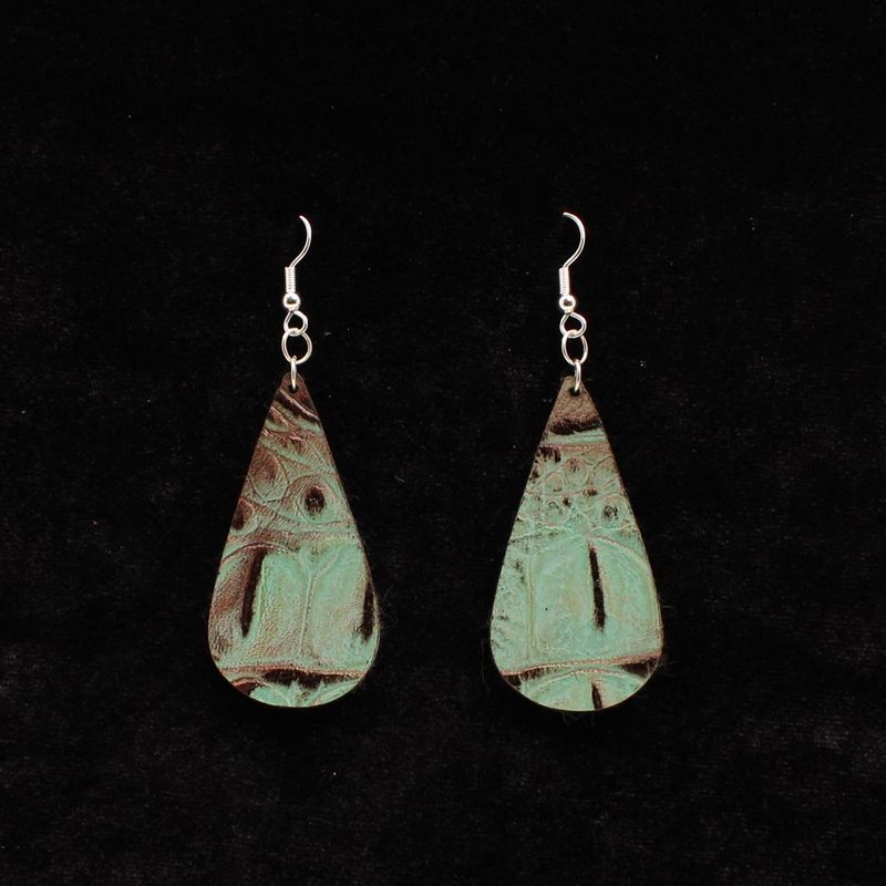 FAUX LEATHER CROC DROP EARRINGS