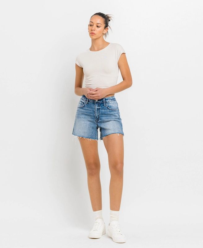 VERVET REBECCA HIGH RISE WAIST CLEAN CUT A LINE SHORTS