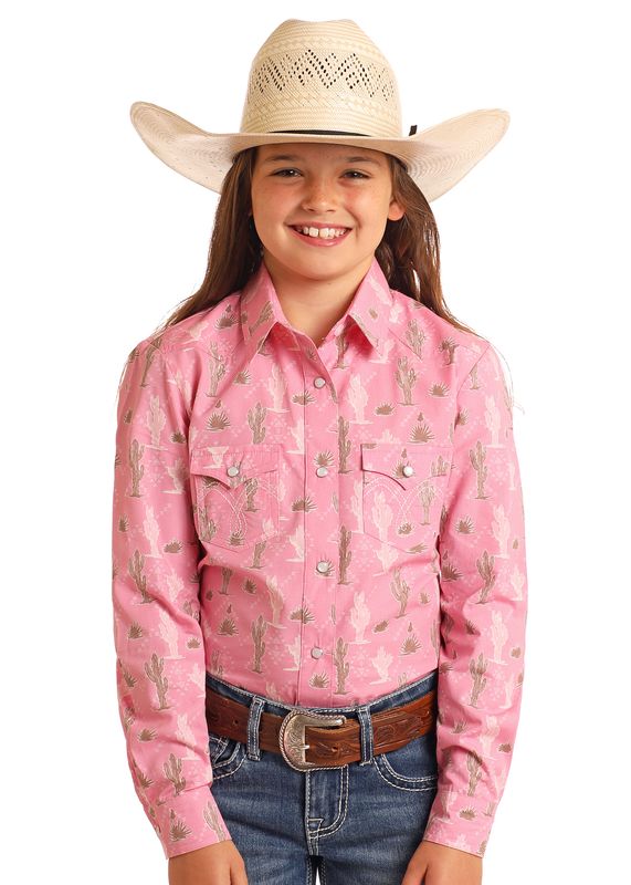 PANHANDLE CACTUS PRINT WESTERN SNAP SHIRT