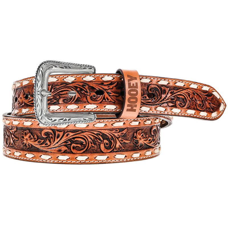 HOOEY &quot;TUFF&quot; HAND TOOLED FLORAL BELT