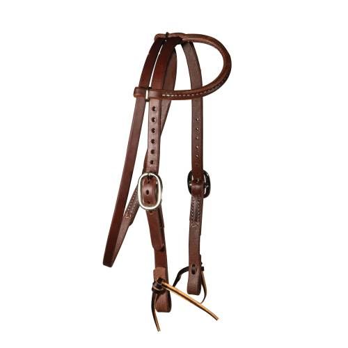 PROFESSIONAL&#39;S CHOICE HEAVY OILED 5/8&quot; PONY ONE-EAR HEADSTALL AND THROAT LATCH