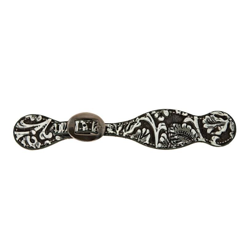 PROFESSIONAL&#39;S CHOICE LADIES BLACK &amp; WHITE PAISLEY SPUR STRAP