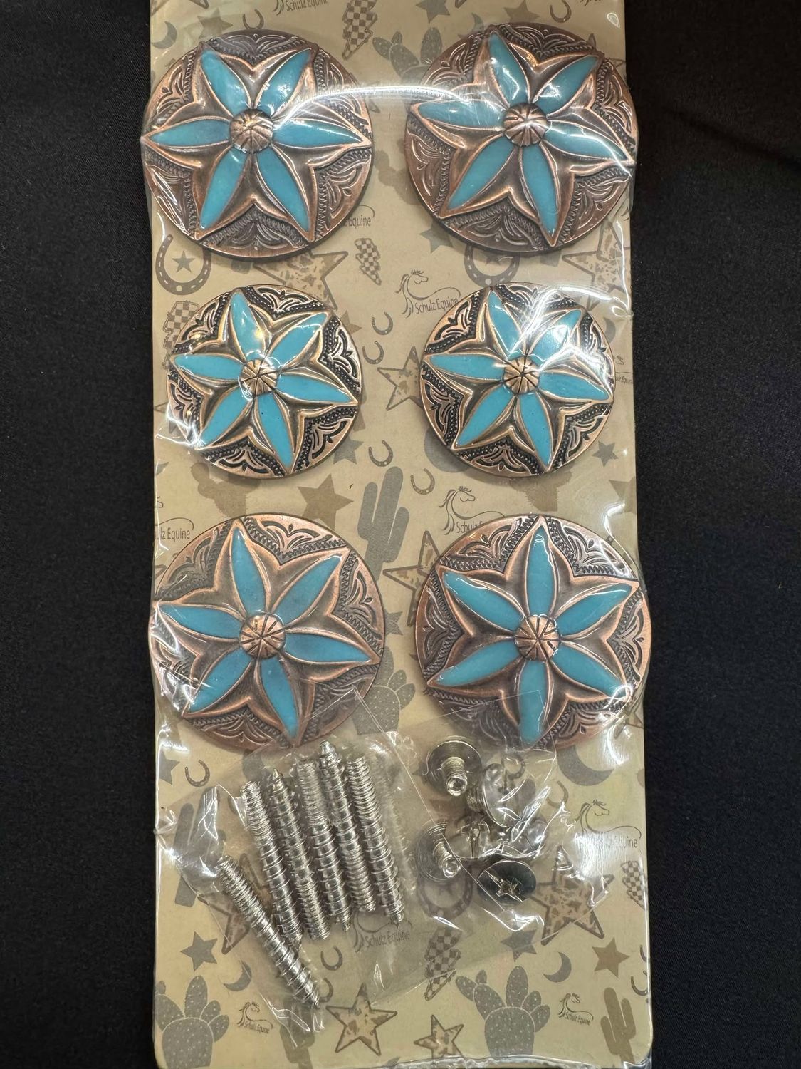 COPPER TURQUOISE FLOWER CONCHO