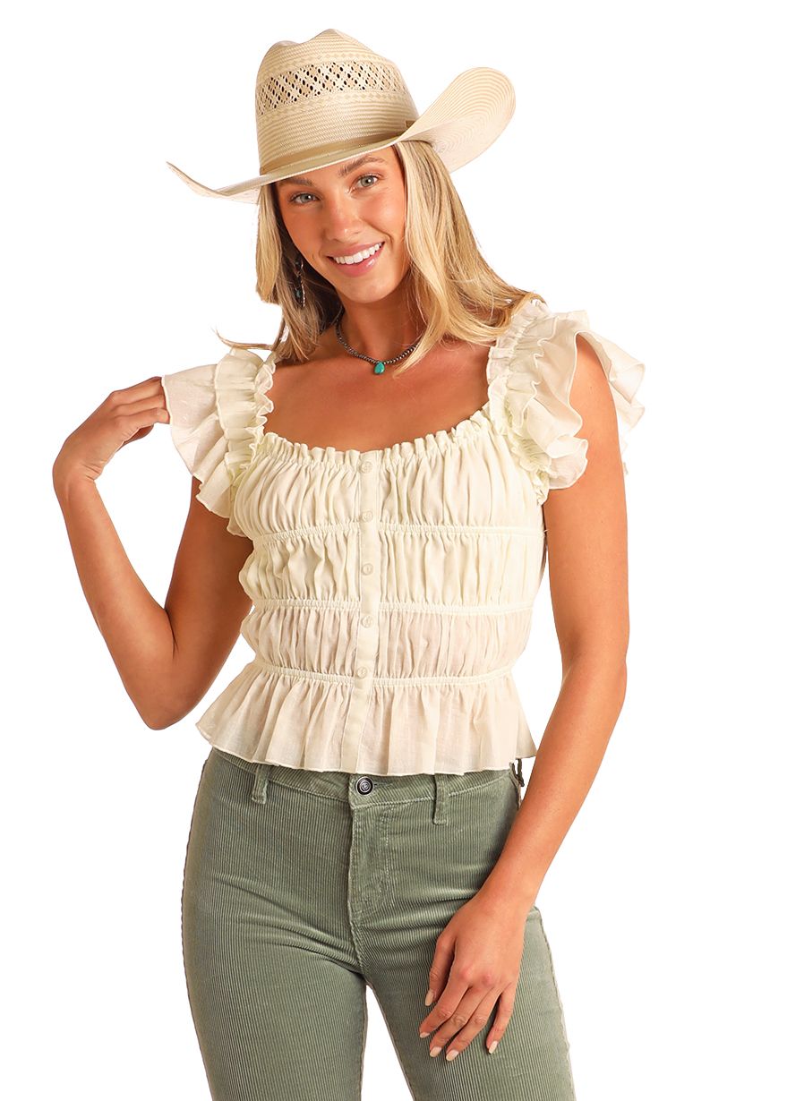 ROCK &amp; ROLL PEPLUM RUCHED CROP TOP