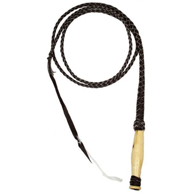 SHOWMAN 10 FOOT LEATHER BRAIDED BULL WHIP