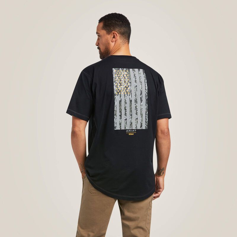 ARIAT MEN&#39;S REBAR REFLECTIVE FLAG T-SHIRT