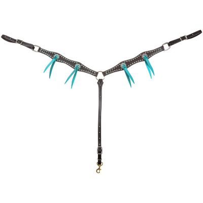 MARTIN SADDLERY 1.5&quot; DOTTED SCALLOP BLOOD KNOT BREAST COLLAR