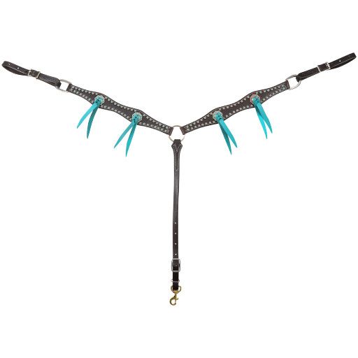 MARTIN SADDLERY 1.5&quot; DOTTED SCALLOP BLOOD KNOT BREAST COLLAR
