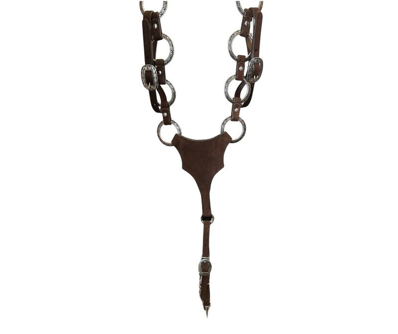 DOUBLE J SADDLERY OLYMPIAN BROWN ROUGHOUT BREAST COLLAR