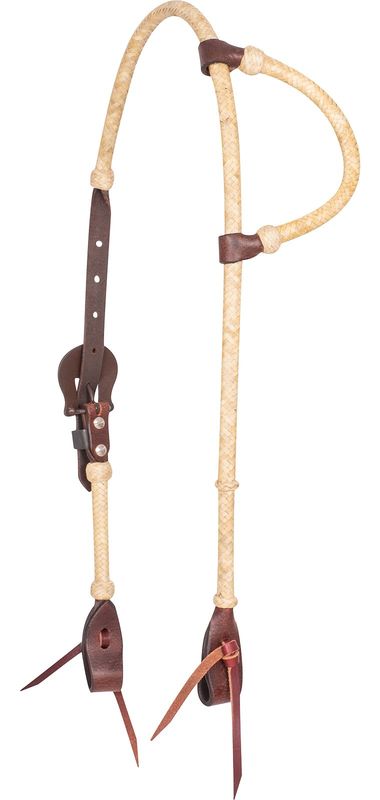 CASHEL RAWHIDE BRAIDED HEADSTALL WITH BROWNED IRON BUCKLE