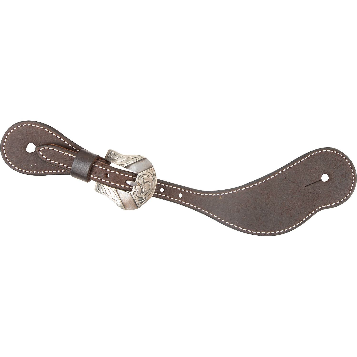 MARTIN SADDLERY COWBOY SPURSTRAPS CHOCOLATE ROUGHOUT DEADWOOD BUCKLE