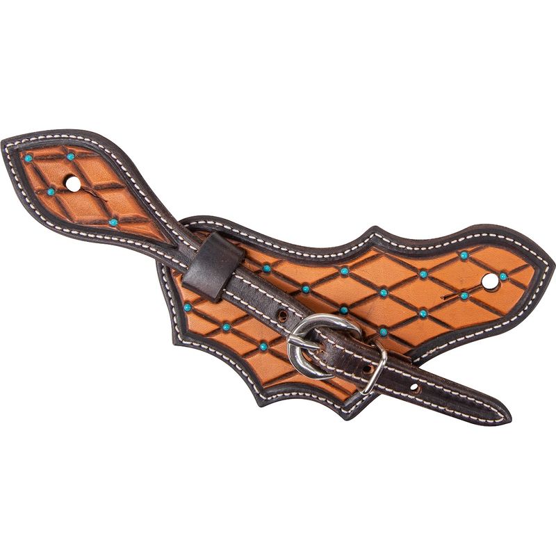 MARTIN SADDLERY OAK LEAF SPURSTRAPS WITH QUILTED TOOLING DOTS
