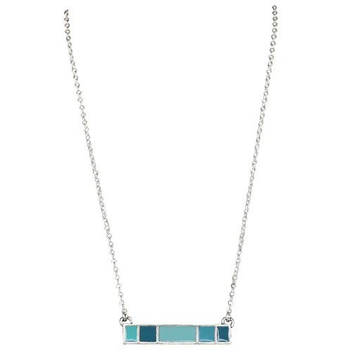 JUSTIN TRI COLOR BLOCK BAR NECKLACE
