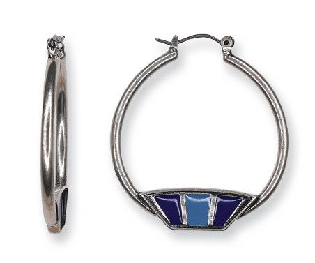 COLOR BLOCK HOOP EARRINGS