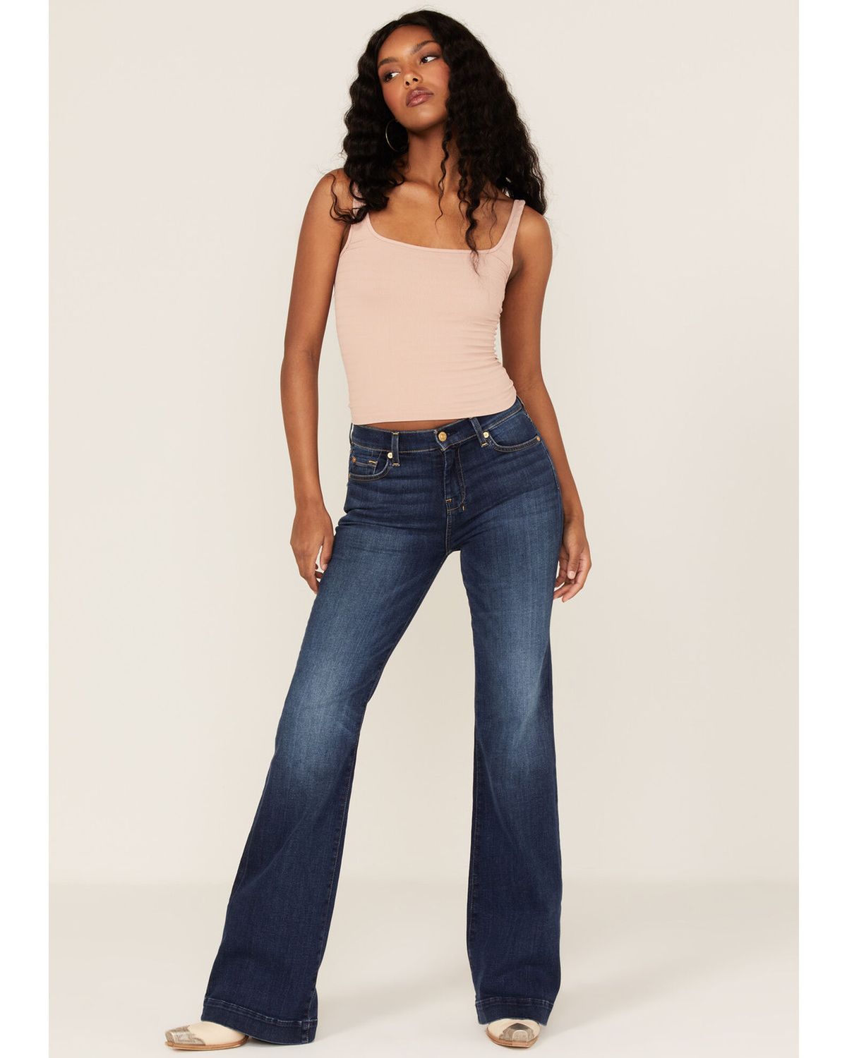 7 FOR ALL MANKIND MID RISE DOJO FLARE TROUSER