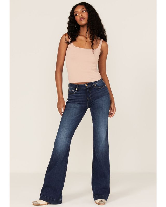 7 FOR ALL MANKIND MID RISE DOJO FLARE TROUSER